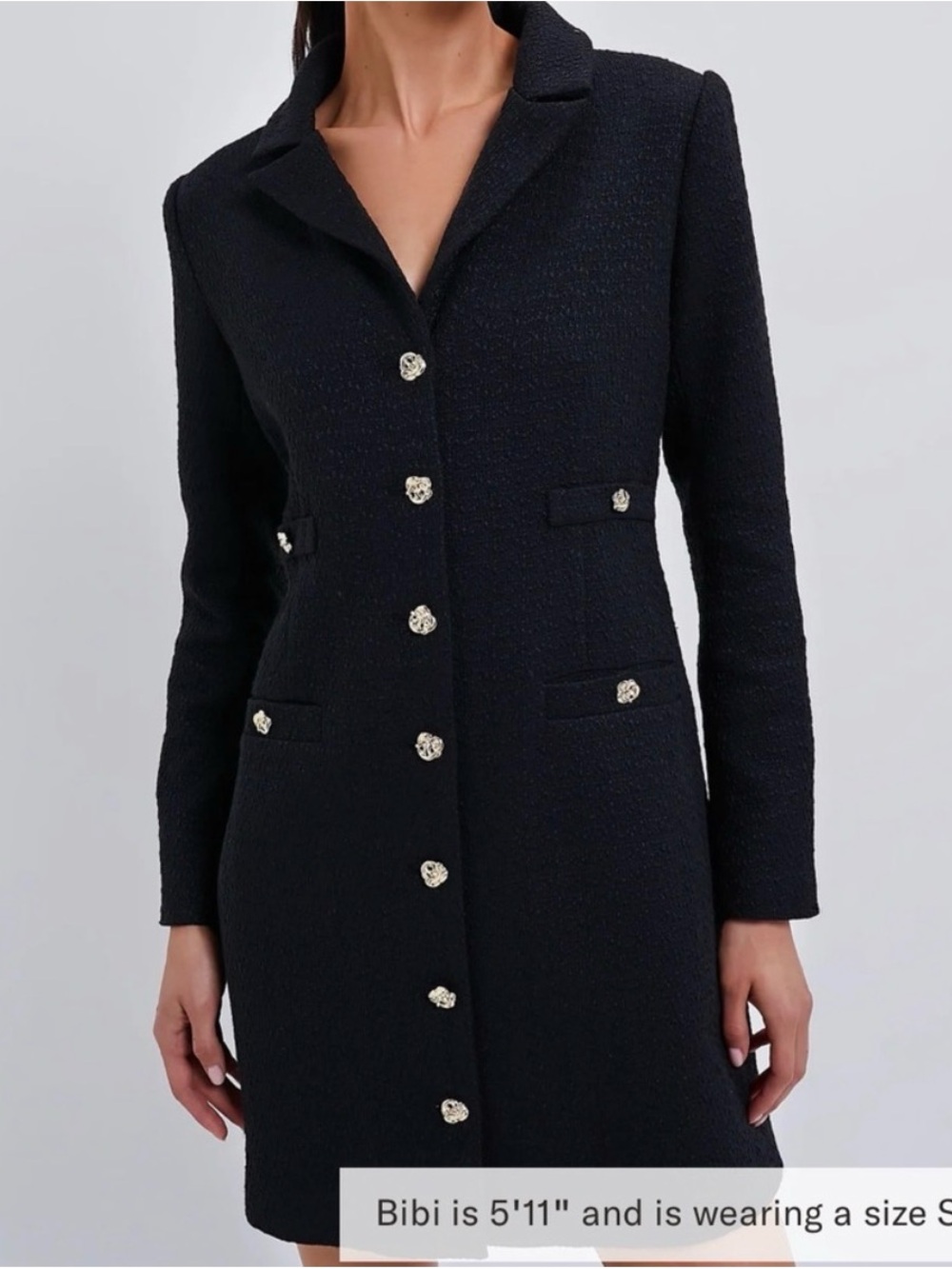 Tuckernuck Pomander Place Noir Tweed Stacie Button-Front Dress